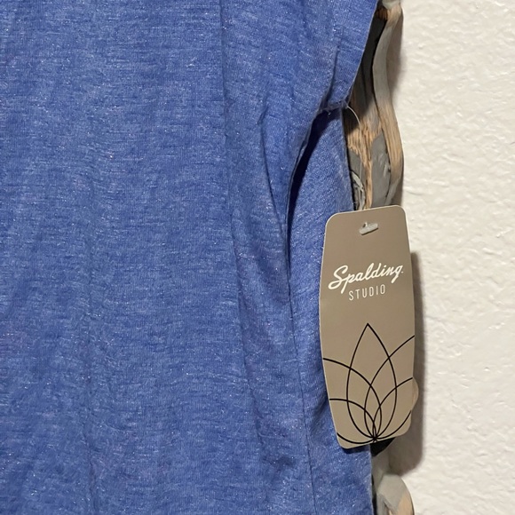 NWT Spalding Studio Open Back Glitter T-Shirt Plus Size 2X Blue Short Sleeve - Picture 3 of 6